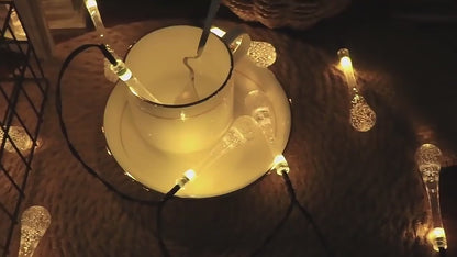 String Lights for Decoration - 14 LED Rain Drop Fairy Lights Waterproof Indoor Outdoor for Home Decoration